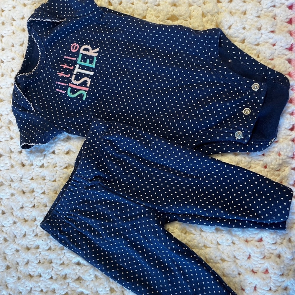 Polka Dot Kids Matching Set - Navy